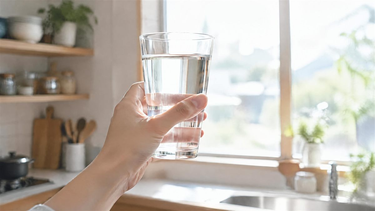 グラスに注いだ水
