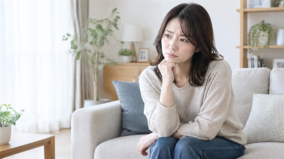 契約内容を考え込む女性